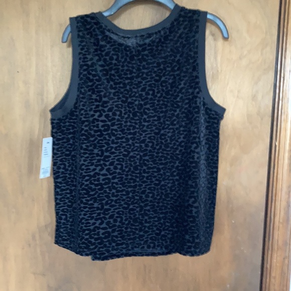 Apt 9 sleeveless black leopard print top with stretch size M - Picture 9 of 15